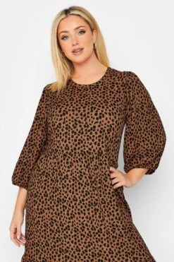 Maxi-jurk Met Dierenprint & Stroken In Bruin -NAOMI Kleding Winkel 00f9c57c e8b5 41 301549 D