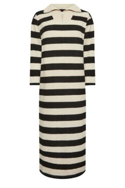 YOURS LUXURY - Soft Touch Trui-jurk Met Strepen In Crème & Zwart -NAOMI Kleding Winkel 022f8311 a868 44 301483 X