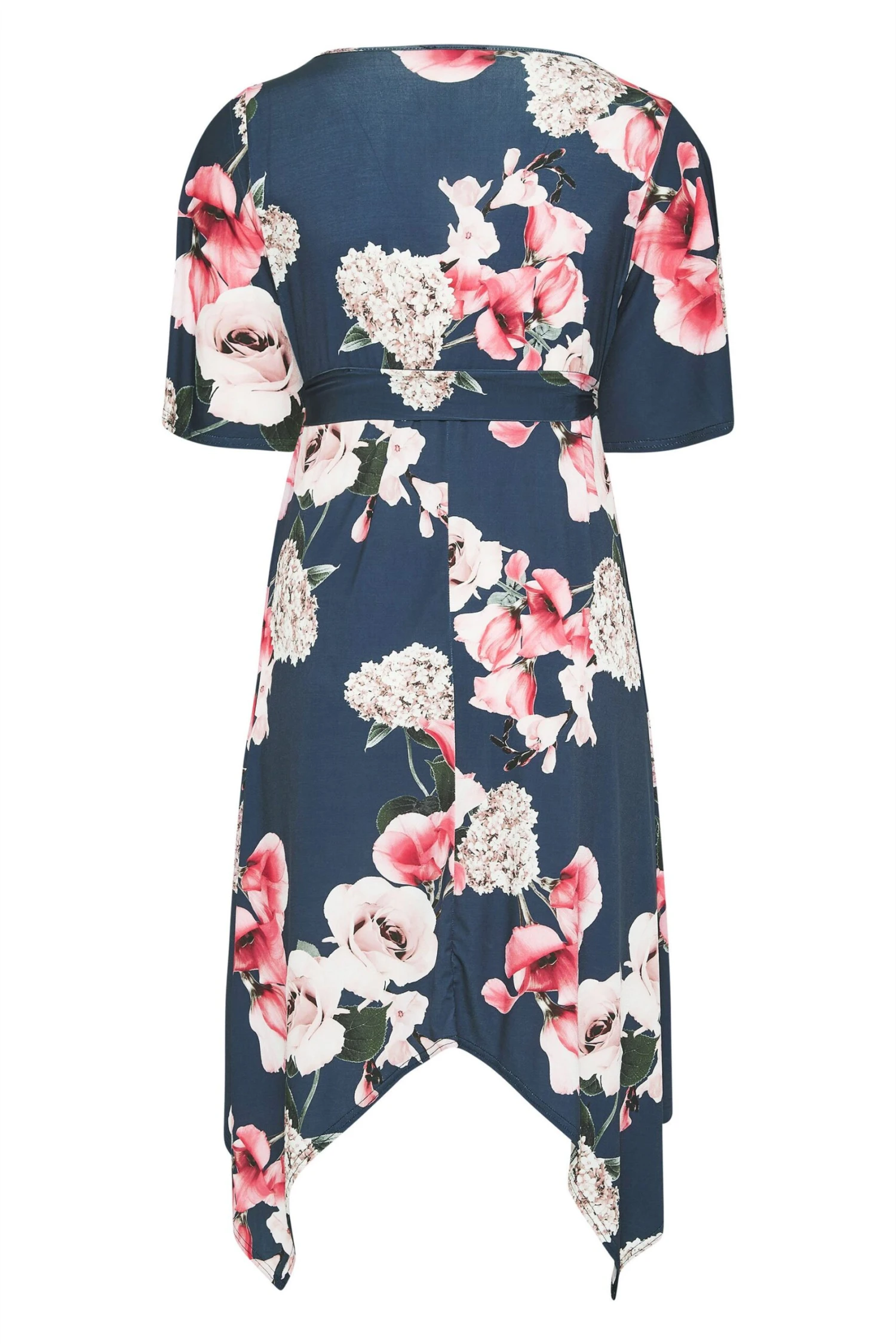 YOURS LONDON - Midi-jurk Met Bloemen & Asymmetrische Zoom In Donkerblauw 8 YOURS LONDON - Midi-jurk Met Bloemen & Asymmetrische Zoom In Donkerblauw - Afbeelding 6
