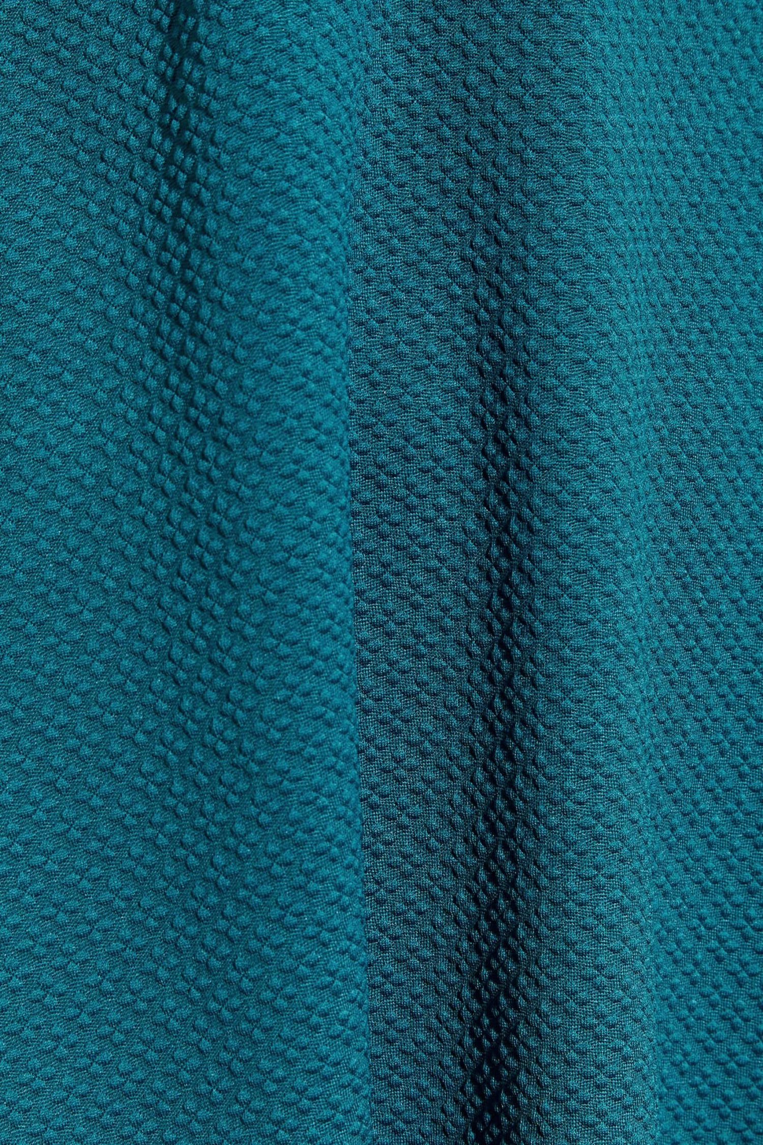 Jurk Met Textuur, V-hals & Ruchedetail In Blauwgroen 6 Jurk Met Textuur, V-hals & Ruchedetail In Blauwgroen - Afbeelding 4