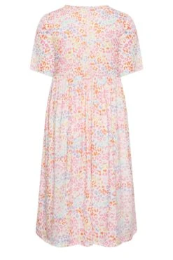 LIMITED COLLECTION - Aangerimpelde Midaxi-jurk Met Dierenprint In Wit/oranje -NAOMI Kleding Winkel 05240114 b5a5 4b 215706 Y