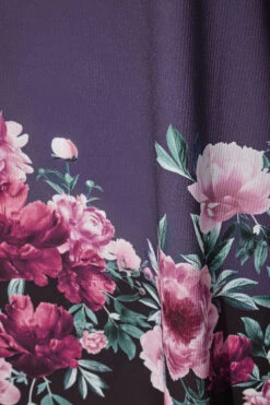 YOURS LONDON - Shift-jurk Met Bloemenrand In Donkerblauw -NAOMI Kleding Winkel 065294b8 72c0 42 161251 S