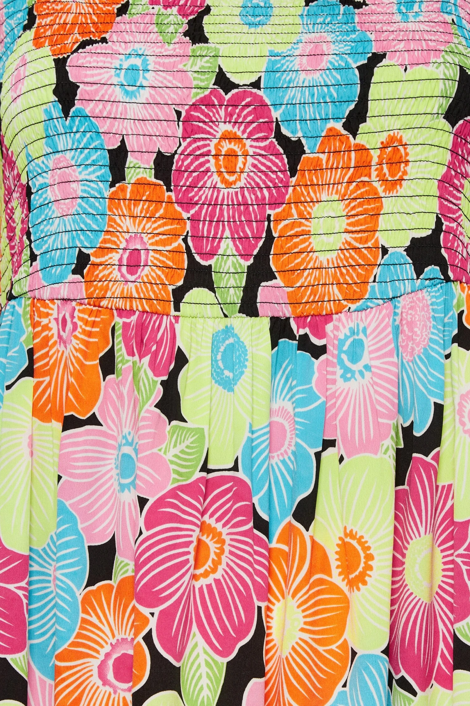 YOURS - Midi-jurk Met Bloemmotief, Pofmouwen & Smokwerk In Roze/blauw 6 YOURS - Midi-jurk Met Bloemmotief, Pofmouwen & Smokwerk In Roze/blauw - Afbeelding 4