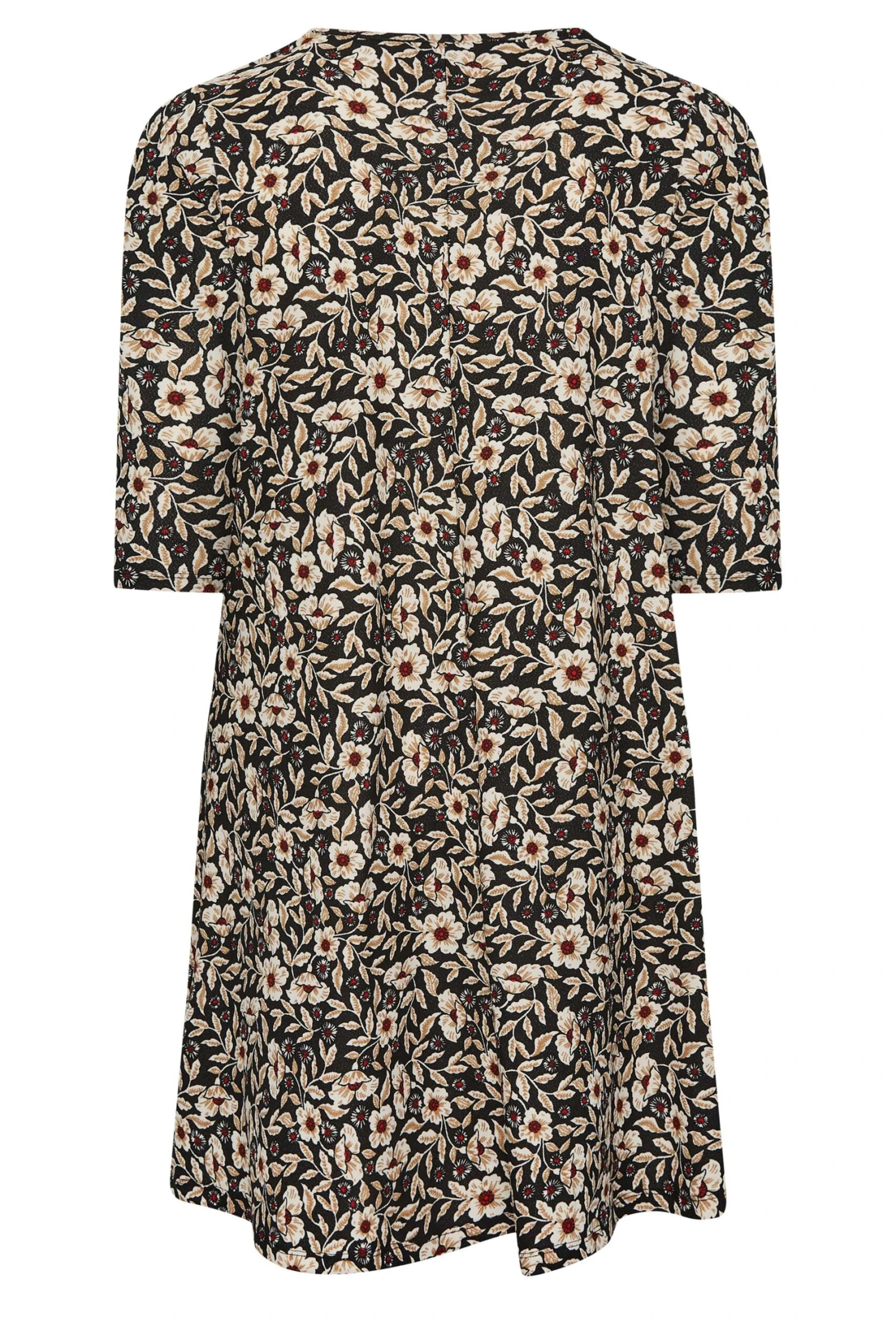 YOURS - Jurk Met Bloemmotief, Stretch & Zakken In Zwart 8 YOURS - Jurk Met Bloemmotief, Stretch & Zakken In Zwart - Afbeelding 6