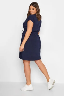 YOURS - Mini-jurk Met Strikdetail En Korte Mouwen In Donkerblauw -NAOMI Kleding Winkel 0898b2a1 c2ff 47 137303 C