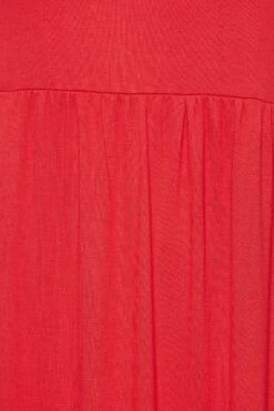 LIMITED COLLECTION - Aangerimpelde Maxi-jurk Met Korte Mouwen In Rood -NAOMI Kleding Winkel 09297739 6fc8 4f 215720 Z