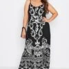Maxi-jurk Met Cami-bandjes En Sjaalprint In Zwart -NAOMI Kleding Winkel 0a5363a7 5e68 48 300941 B