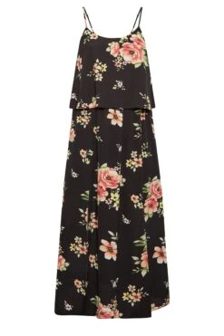 YOURS LONDON - Maxi-jurk Met Bloemmotief En Overlay In Zwart -NAOMI Kleding Winkel 0a8e3991 0eda 47 161942 X