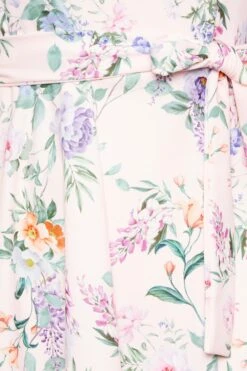 YOURS LONDON - Mini-jurk Met Bloemmotief & Pofmouwen In Lichtroze -NAOMI Kleding Winkel 0c1fc6ac 3bc8 46 162203 Z