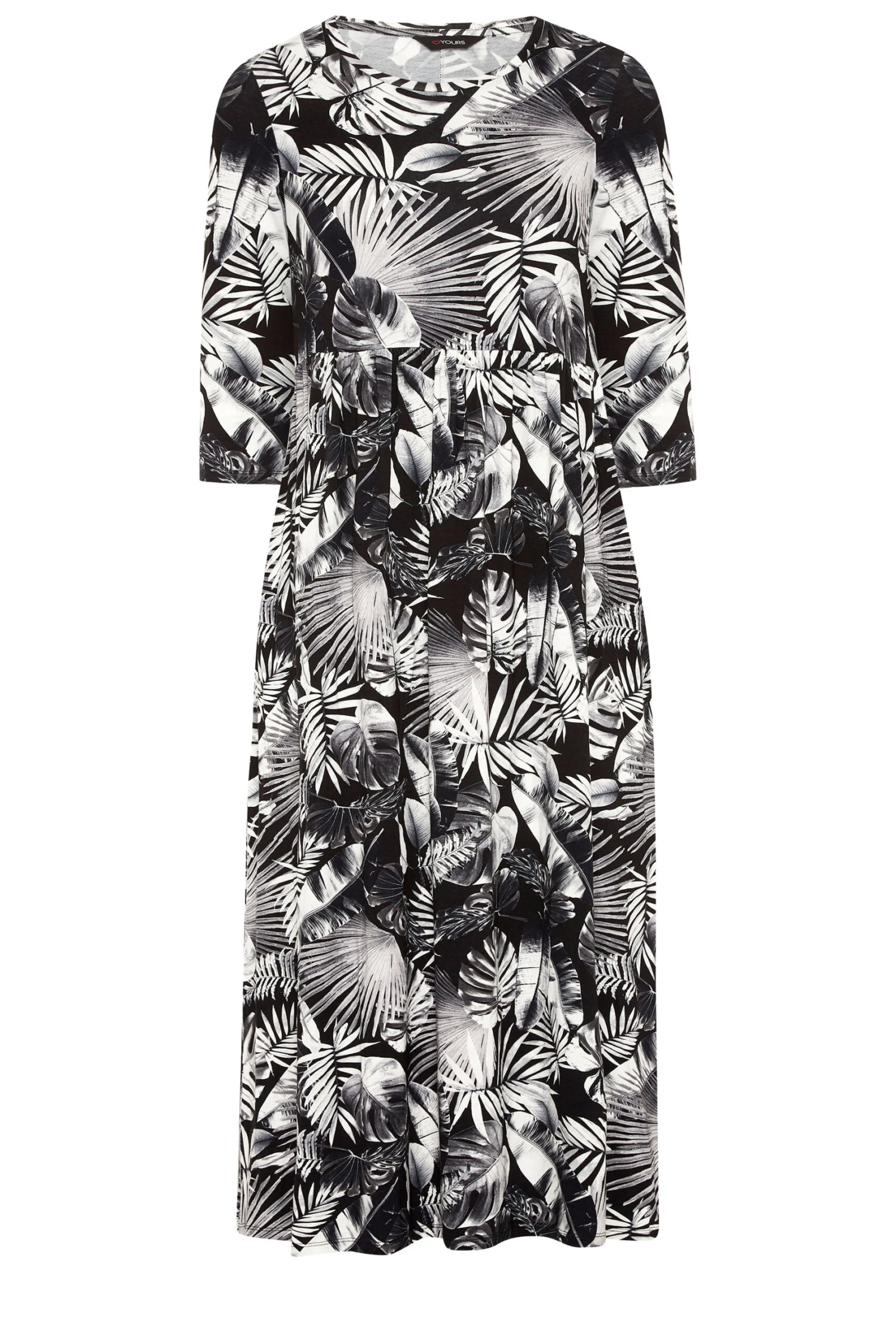 Midaxi-jurk Met Bladerprint En Zakken In Zwart 7 Midaxi-jurk Met Bladerprint En Zakken In Zwart - Afbeelding 5