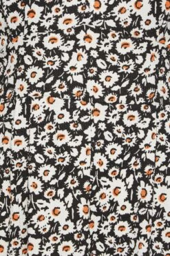 YOURS - Midi-jurk Met Bloemmotief & Splitdetail In Zwart -NAOMI Kleding Winkel 0fa36c5d 5533 44 301865 Z