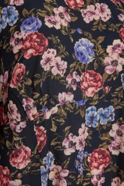 Midi-jurk Met Bloemenprint & Zijsplit In Zwart En Roze -NAOMI Kleding Winkel 115c81c6 d0e5 47 173813 Z