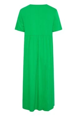 LIMITED COLLECTION - Aangerimpelde Maxi-jurk Met Korte Mouwen In Groen -NAOMI Kleding Winkel 158690c1 d2e7 4b 214636 Y