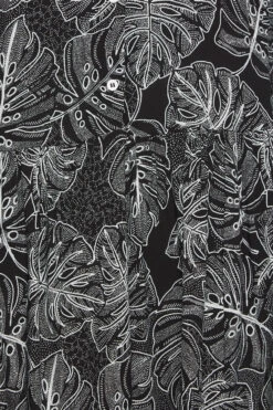 YOURS - Gelaagde Midi-jurk Met Bladerprint & Lange Mouwen In Zwart -NAOMI Kleding Winkel 16eea503 cce4 46 301166 Z