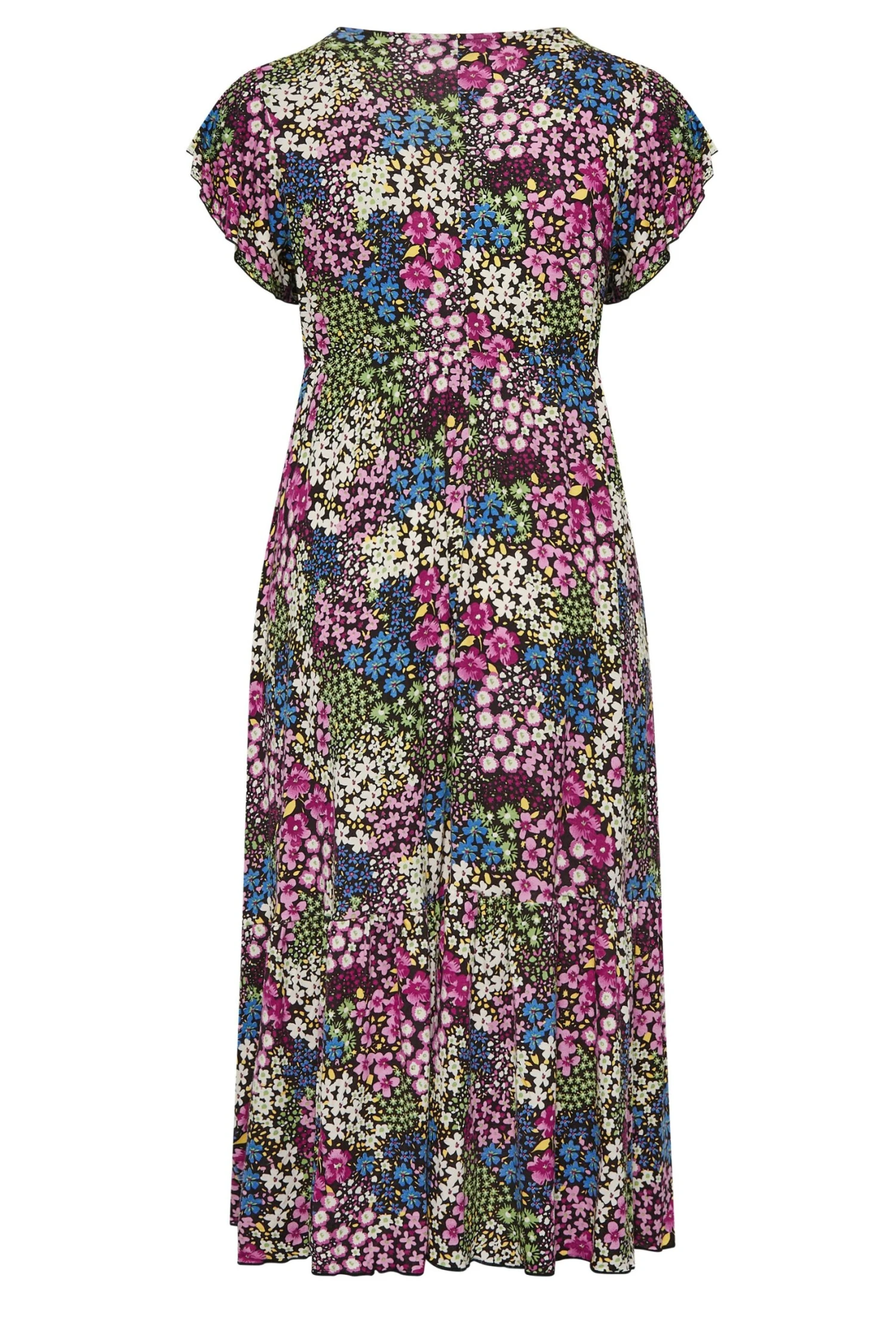 YOURS - Maxi-jurk Met Bloemmotief & Omslag In Zwart/groen 8 YOURS - Maxi-jurk Met Bloemmotief & Omslag In Zwart/groen - Afbeelding 6