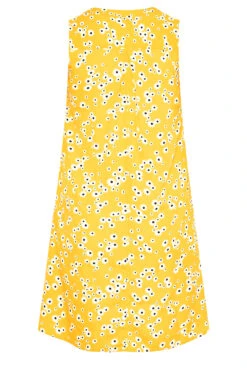 Mouwloze Midi-jurk Met Madeliefjesprint & Zakken In Geel -NAOMI Kleding Winkel 184f502d bbdc 41 173929 Y