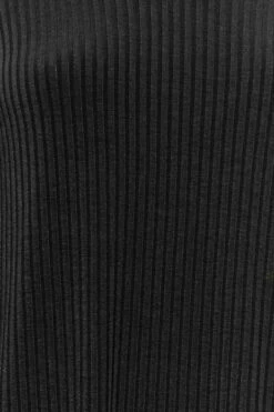 Geribbelde Jurk Met Kraag & Lange Mouwen In Zwart -NAOMI Kleding Winkel 1bd10b2f f41d 4b 137255 Z