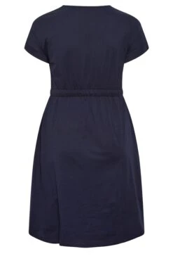 YOURS - Mini-jurk Met Strikdetail En Korte Mouwen In Donkerblauw -NAOMI Kleding Winkel 1daa845d 888c 43 137303 Y