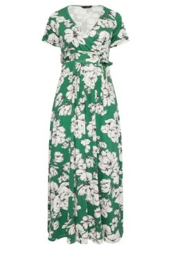 YOURS - Maxi-jurk Met Tropisch Bloemmotief & Korte Mouwen In Groen -NAOMI Kleding Winkel 1f0da9b7 7a2d 4b 301600 X