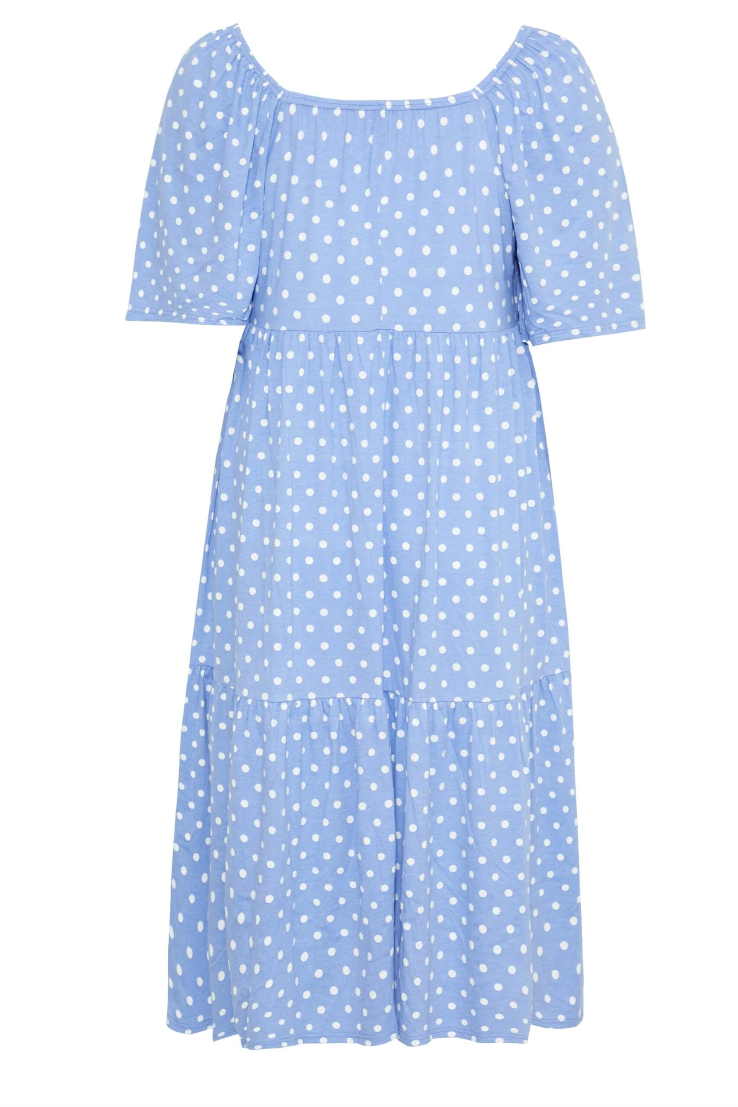 Gelaagde Midaxi-jurk Met Stippenprint & Flaremouwen In Blauw 8 Gelaagde Midaxi-jurk Met Stippenprint & Flaremouwen In Blauw - Afbeelding 6