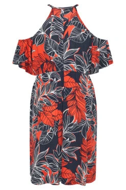 Midi-jurk Met Blote Schouders & Bladerprint In Zwart En Rood 13 Midi-jurk Met Blote Schouders & Bladerprint In Zwart En Rood -NAOMI Kleding Winkel 21583ebc 0984 40 300799 Y