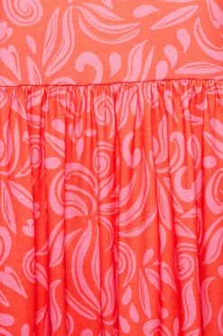YOURS - Aangerimpelde Midaxi-jurk Met Abstracte Print In Felroze -NAOMI Kleding Winkel 22f183a6 b7e3 4a 137386 Z