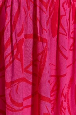 Maxi-jurk Met Bladerprint, Korte Mouwen & Ruchezoom In Roze -NAOMI Kleding Winkel 237b3c9c 6ff2 4a 173945 Z