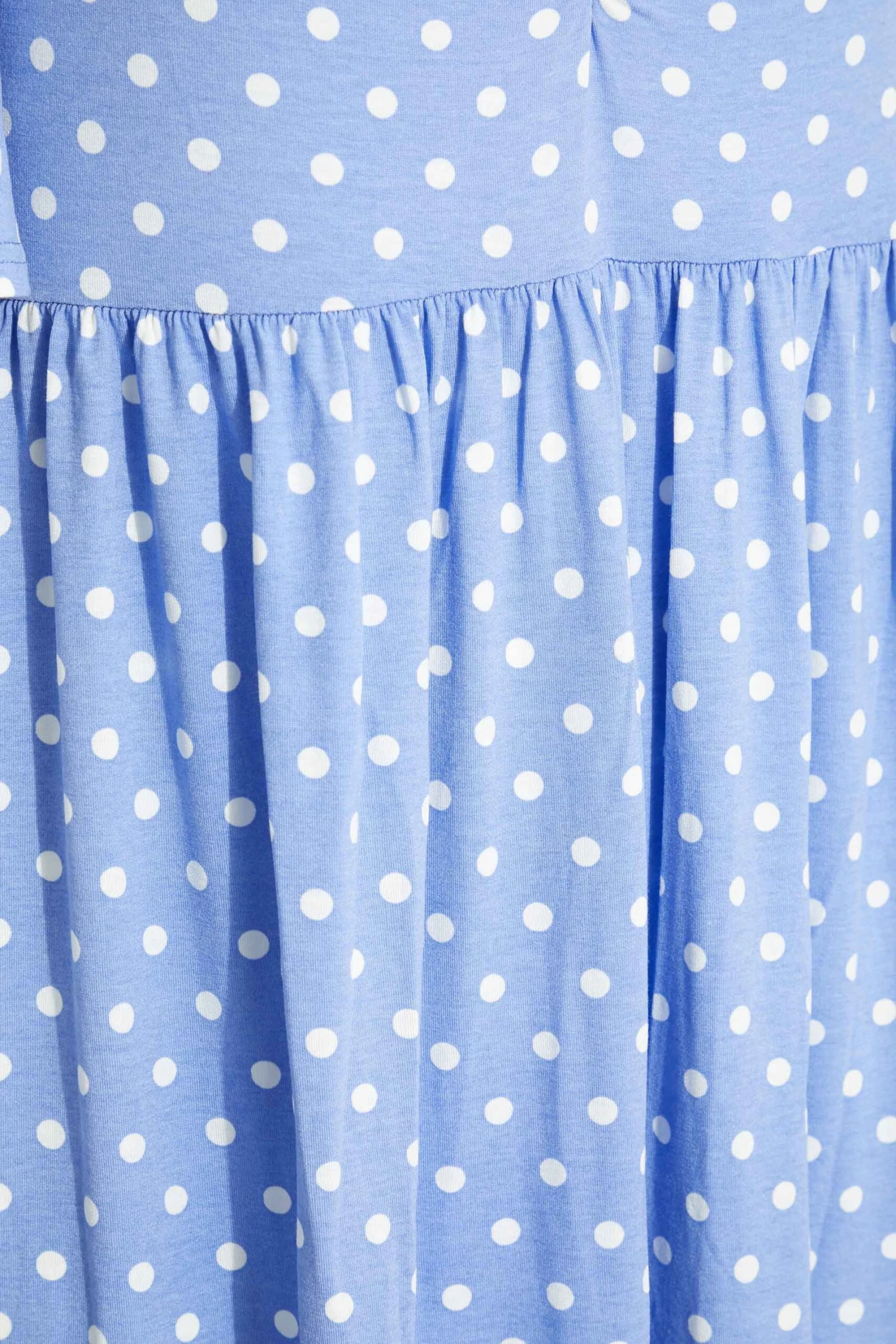 Gelaagde Midaxi-jurk Met Stippenprint & Flaremouwen In Blauw 6 Gelaagde Midaxi-jurk Met Stippenprint & Flaremouwen In Blauw - Afbeelding 4