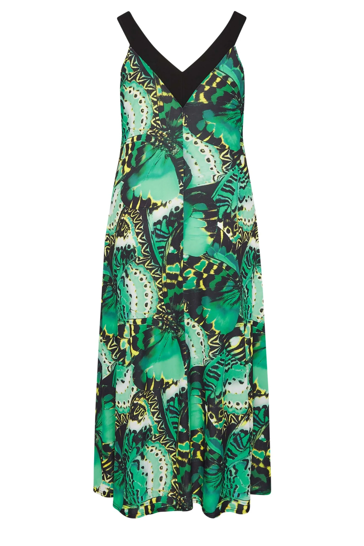 YOURS LONDON - Mouwloze Maxi-jurk Met Vlinderprint In Groen 8 YOURS LONDON - Mouwloze Maxi-jurk Met Vlinderprint In Groen - Afbeelding 6