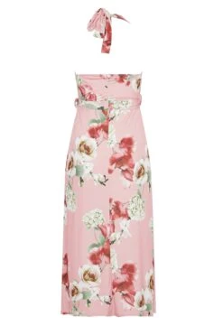 YOURS LONDON - Maxi-jurk Met Bloemenprint & Halternek In Roze -NAOMI Kleding Winkel 27eb2282 c28c 42 161473 Y