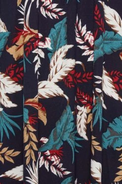 YOURS - Maxi-jurk Met Bladerprint & Omslag In Donkerblauw -NAOMI Kleding Winkel 2926877d 4fad 45 301906 Z