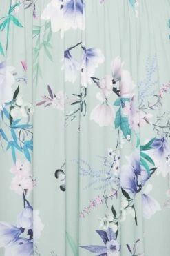 YOURS LONDON - Maxi-jurk Met Elastische Taille & Bloemmotief In Lichtgroen -NAOMI Kleding Winkel 297c7586 b2a2 4f 162126 Z