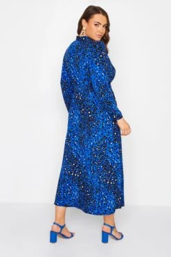 YOURS LONDON - Maxi-jurk Met Dierenprint & Elastische Taille In Blauw -NAOMI Kleding Winkel 2c62c42e 8aad 48 161941 C