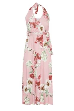 YOURS LONDON - Maxi-jurk Met Bloemenprint & Halternek In Roze -NAOMI Kleding Winkel 2d7d08e0 56ae 4b 161473 X