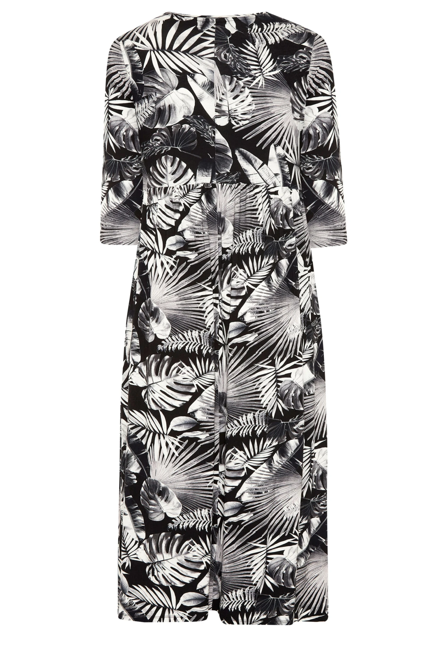 Midaxi-jurk Met Bladerprint En Zakken In Zwart 8 Midaxi-jurk Met Bladerprint En Zakken In Zwart - Afbeelding 6