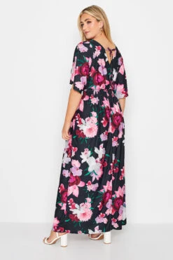 YOURS LONDON - Maxi-jurk Met Elastische Taille & Bloemmotief In Donkerblauw -NAOMI Kleding Winkel 2e57a1ad ccda 41 162125 D