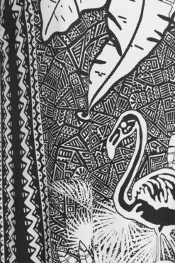 Jurk Met Aztec En Flamingoprint In Zwart -NAOMI Kleding Winkel 2e8af65f bc93 49 301058 Z