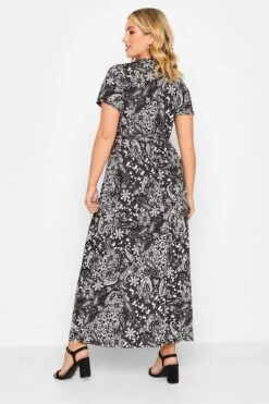 YOURS - Maxi-jurk Met Paisley Print & Korte Mouwen In Zwart -NAOMI Kleding Winkel 2ef02b45 d107 4f 302074 C