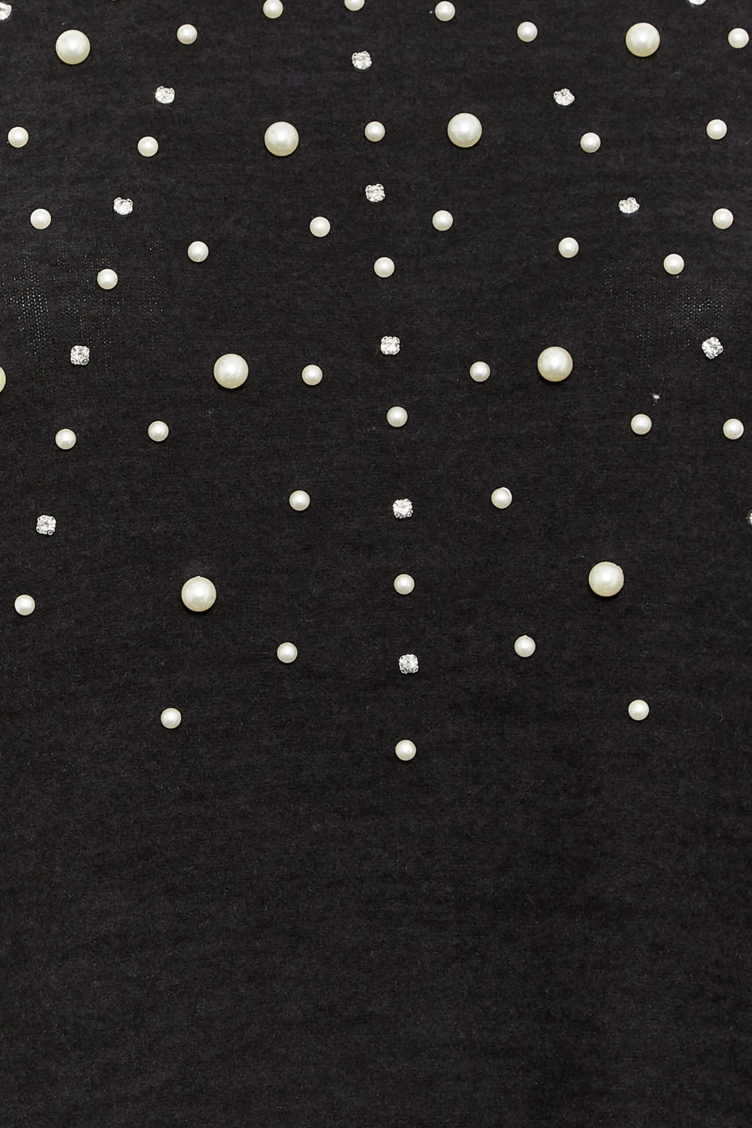 YOURS LUXURY - Soft Touch Trui-jurk Met Parels & Diamantjes In Zwart 7 YOURS LUXURY - Soft Touch Trui-jurk Met Parels & Diamantjes In Zwart - Afbeelding 5