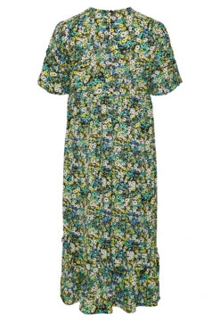 Lange Jurk Met Bloemetjesprint & Korte Mouwen In Multi -NAOMI Kleding Winkel 3466cc15 741c 43 173942 Y