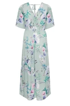 YOURS LONDON - Maxi-jurk Met Elastische Taille & Bloemmotief In Lichtgroen -NAOMI Kleding Winkel 35d4e58f f439 4b 162126 Y