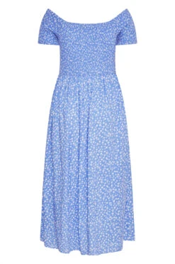 Midaxi-jurk Met Bardot-hals En Bloemetjesprint In Blauw -NAOMI Kleding Winkel 36d1ac19 4685 48 137096 Y