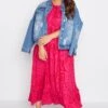 Maxi-jurk Met Bladerprint, Korte Mouwen & Ruchezoom In Roze -NAOMI Kleding Winkel 375f810d 4aa1 48 173945 A