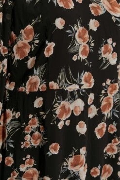 Midi-jurk Met Bloemenpatroon & Lange Mouwen In Zwart -NAOMI Kleding Winkel 3880b670 e428 4c 161612 Z