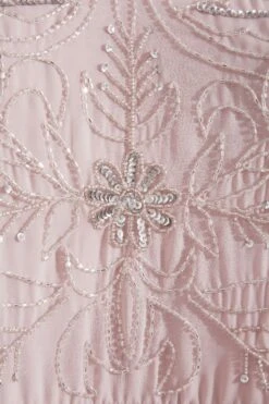 LUXE - Maxi-jurk Met Bloemenversiering & V-hals In Roze -NAOMI Kleding Winkel 395fa7e1 68db 46 161158 Z