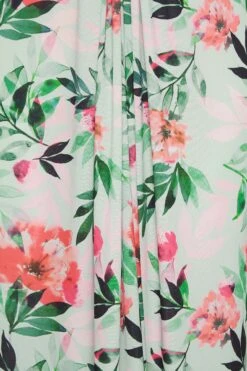 YOURS LONDON - Mouwloze Maxi-jurk Met Bloemmotief & Knoopdetail In Groen -NAOMI Kleding Winkel 3bbe823f 97c3 40 162141 Z