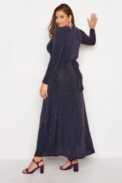 YOURS LONDON - Maxi-jurk Met Glitter & Knoopdetail In Donkerblauw -NAOMI Kleding Winkel 3be80592 7fcb 49 161639 C