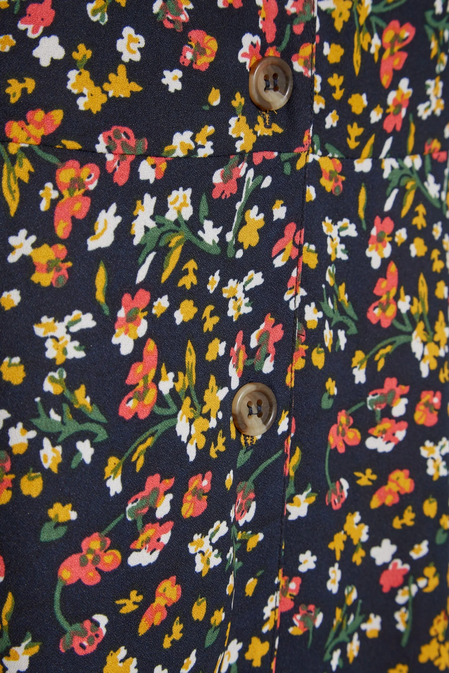 LIMITED COLLECTION - Curve Lange Jurk Met Bloemetjes En Knopen In Donkerblauw 6 LIMITED COLLECTION - Curve Lange Jurk Met Bloemetjes En Knopen In Donkerblauw - Afbeelding 4