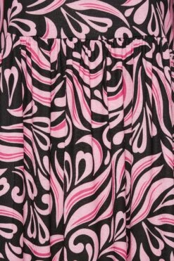 LIMITED COLLECTION - Aangerimpelde Midaxi-jurk Met Wervelprint In Zwart/roze -NAOMI Kleding Winkel 3c8926cb 59c8 40 215707 Z