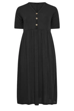 LIMITED COLLECTION - Geribbelde Midi-jurk Met Peplum In Zwart -NAOMI Kleding Winkel 40b152ee 9693 4c 214245 XR